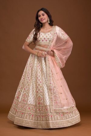 Zariwork Raw Silk Readymade Lehenga